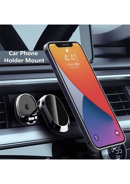 Gümüş Manyetik Araç Telefonu Tutucu Mıknatıslı Cep Cep Telefonu Standı Gps Desteği iPhone 14 13 12 Xiaomi Huawei Samsung Tüm Telefonlar (Yurt Dışından) modelleri