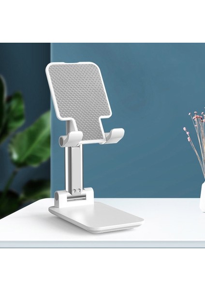 Beyaz Katlanabilir Cep Telefonu Tutucu Xiaomi iPhone iPad Tablet Standı Masaüstü Kaymaz Tutucu Telefon Standı Akıllı Telefon Aksesuarları (Yurt Dışından)