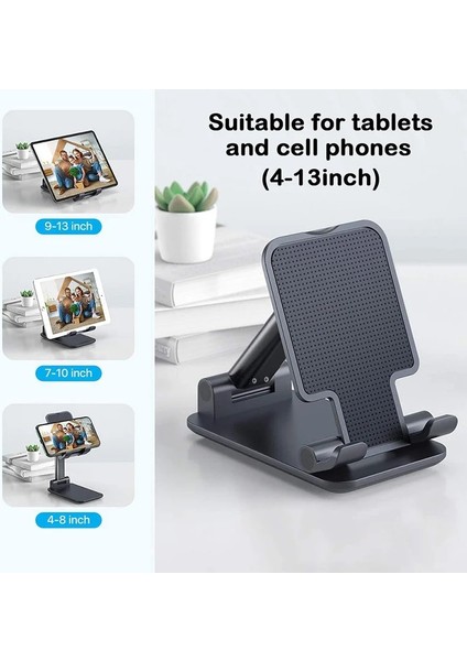 Beyaz Katlanabilir Cep Telefonu Tutucu Xiaomi iPhone iPad Tablet Standı Masaüstü Kaymaz Tutucu Telefon Standı Akıllı Telefon Aksesuarları (Yurt Dışından)