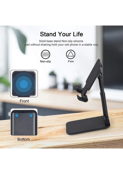 Beyaz Katlanabilir Cep Telefonu Tutucu Xiaomi iPhone iPad Tablet Standı Masaüstü Kaymaz Tutucu Telefon Standı Akıllı Telefon Aksesuarları (Yurt Dışından)