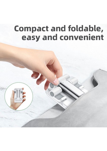 Beyaz Katlanabilir Cep Telefonu Tutucu Xiaomi iPhone iPad Tablet Standı Masaüstü Kaymaz Tutucu Telefon Standı Akıllı Telefon Aksesuarları (Yurt Dışından)