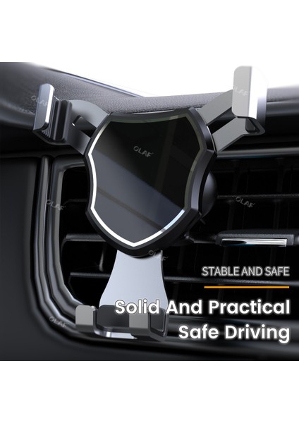 Ayna Tarzı Siyah Yerçekimi Araç Telefonu Tutucu Araba Araç Montaj Klip Braketi Hava Çıkışı Cep Telefonu Standı Gps Desteği iPhone 12 13 Pro Xiaomi 12 (Yurt Dışından) fırsatları