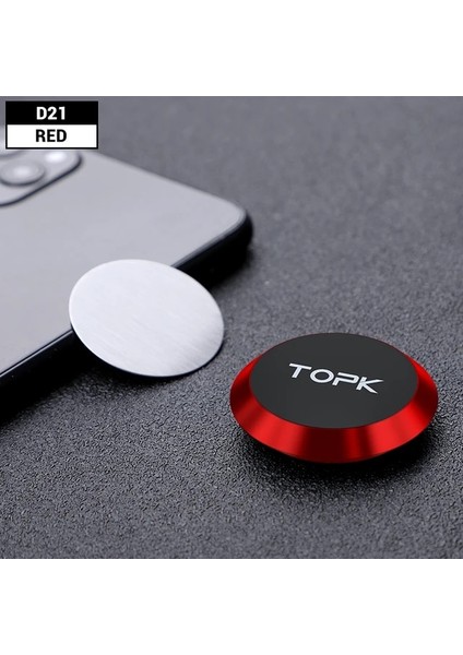 Kırmızı Topk Evrensel Manyetik Araç Telefonu Tutucu Cep Telefonu Standı Hava Firar Dağı Mıknatıs Gps Arabada Standı iPhone 11 Pro Xr x Xiaomi (Yurt Dışından)
