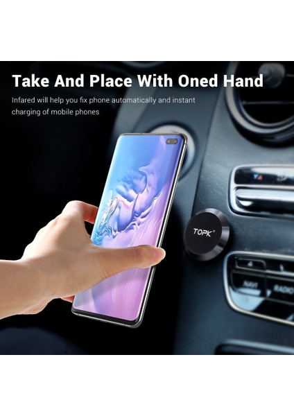 Kırmızı Topk Evrensel Manyetik Araç Telefonu Tutucu Cep Telefonu Standı Hava Firar Dağı Mıknatıs Gps Arabada Standı iPhone 11 Pro Xr x Xiaomi (Yurt Dışından) modelleri