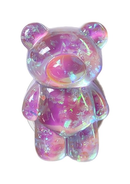 Mor 3D Sevimli Lazer Ayı Cep Telefonu Tutucu Kavrama Tok Braketi Cep Telefonu Desteği Griptok Masaüstü Telefon Parmak Standı Katlanır Mobil Tutucu (Yurt Dışından)