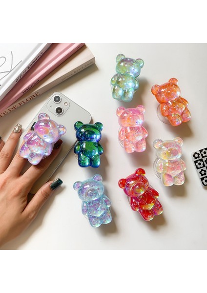 Mor 3D Sevimli Lazer Ayı Cep Telefonu Tutucu Kavrama Tok Braketi Cep Telefonu Desteği Griptok Masaüstü Telefon Parmak Standı Katlanır Mobil Tutucu (Yurt Dışından) modelleri