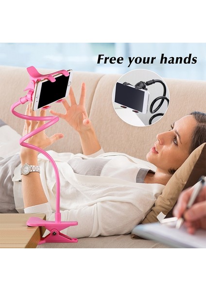 001 Evrensel Cep Telefonu Tutucu Esnek Tembel Tutucu Ayarlanabilir Cep Telefonu Klip Ev Yatak Masaüstü Montaj Braketi Akıllı Telefon Standı (Yurt Dışından)