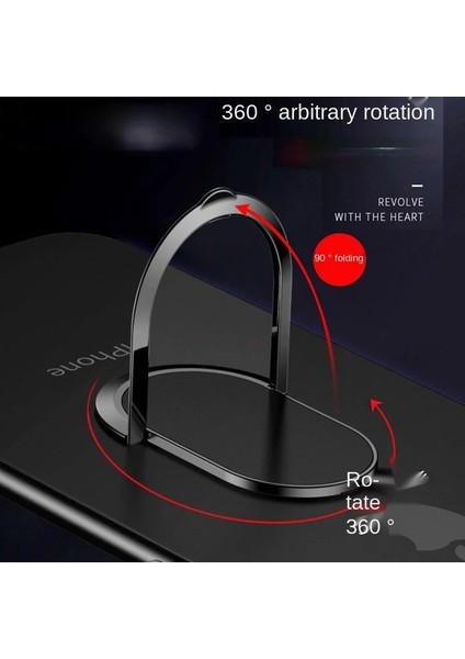 Kırmızı Gerçekten Ultra-Ince 0.2 mm Cep Telefonu Tutucu 360 Dönen Manyetik Halka Arabaya Monte Yaratıcı Telefon Metal Halka Toka Standı Tutucu (Yurt Dışından)