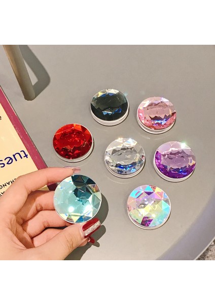 Mavi 1 Adet Renkli 3D Mücevher Popüler Yuvarlak Cep Telefonu Katlanır Streç Braket Telefon Tutucu Kılıf Parmak Tutucu Cep Telefonu Standı (Yurt Dışından) fiyatları