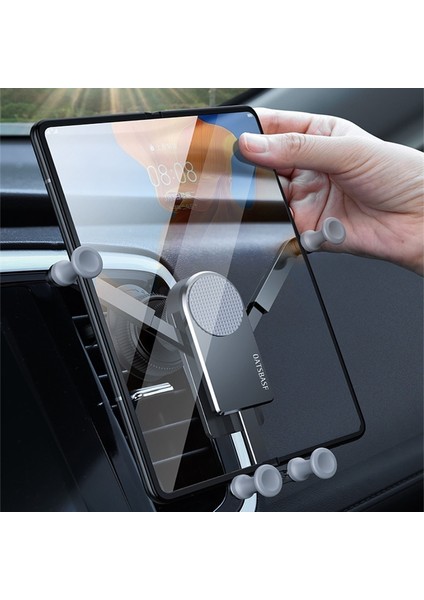 Gümüş Metal Hava Firar Desteği Telefon Araç Telefonu Tutucu Samsung Galaxy Z Fold 2 3 S21 S22 Artı Evrensel Otomatik Yerçekimi Standı Montaj (Yurt Dışından) fiyatları