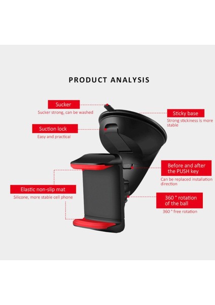 Gri Araç Telefonu Tutucu Evrensel Telefon Tutucu Araba iPhone Samsung Huawei Xiaomi Cep Telefonu Araç Telefonu Tutucu Standı Dashboard (Yurt Dışından) indirimleri