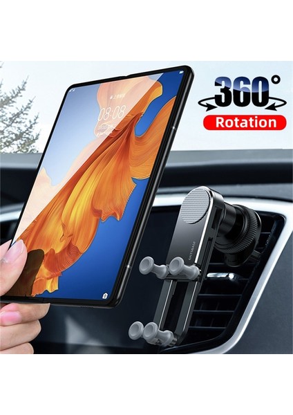 Siyah Hava Firar Otomatik Yerçekimi Telefon Tutucu Arabada Montaj Samsung Galaxy Z Fold 3 2 iPhone iPad Mini Araba Hava Firar Telefon Standı Genişletme Tutucular (Yurt Dışından) fırsatları