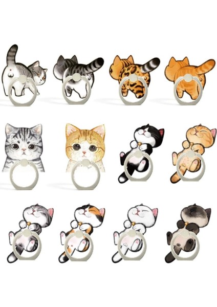 J Akrilik Telefon Tutucu Karikatür Kedi Parmak Yüzük Tutucu Cep Telefonu Tutucu iPhone Xiaomi Huawei Tüm Cep Telefonu Standı Tutucu (Yurt Dışından) fiyatları