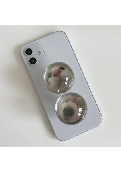 04 Kore Ins Aynı Kedi ve Köpek Kristal Kavrama Tok Cep Telefonu Braketi Halka Desteği Konuşma Katlanabilir Elastik Evrensel Braketi (Yurt Dışından)
