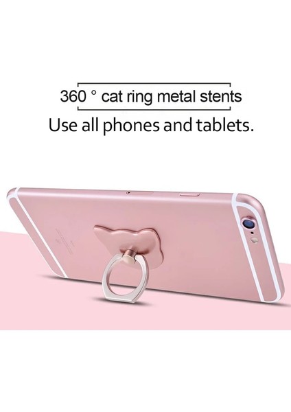 Yuan-Siyah Cep Telefonu Zil Tutucu Standı 360 ° Derece Döndürme Şeffaf Parmak Yüzük Kavrama Kickstand Iphone'lar Için Uyumlu Samsung Telefon Kılıfı (Yurt Dışından)