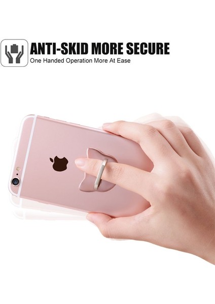 Yuan-Siyah Cep Telefonu Zil Tutucu Standı 360 ° Derece Döndürme Şeffaf Parmak Yüzük Kavrama Kickstand Iphone'lar Için Uyumlu Samsung Telefon Kılıfı (Yurt Dışından)