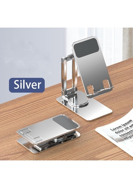 Stil 3 Gümüş 360° Metal Masa Mobil Kutumyqc Telefon Tutucu Standı iPhone iPad Xiaomi Ayarlanabilir Masaüstü Tablet Tutucu Cep Telefonu Standı (Yurt Dışından)