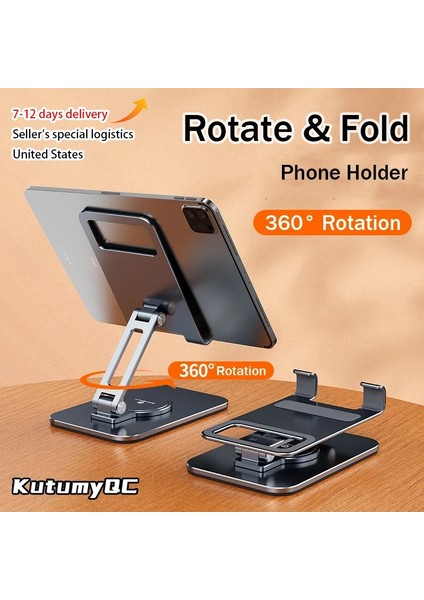 Stil 3 Gümüş 360° Metal Masa Mobil Kutumyqc Telefon Tutucu Standı iPhone iPad Xiaomi Ayarlanabilir Masaüstü Tablet Tutucu Cep Telefonu Standı (Yurt Dışından) modelleri