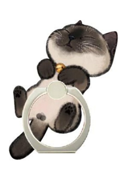 J Akrilik Telefon Tutucu Karikatür Kedi Parmak Yüzük Tutucu Cep Telefonu Tutucu iPhone Xiaomi Huawei Tüm Cep Telefonu Standı Tutucu (Yurt Dışından) fırsatları