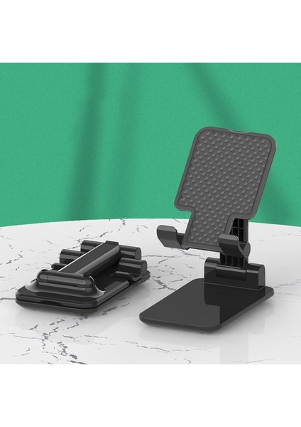 Siyah 1 Katlanabilir Metal Masaüstü Tablet Tutucu Masa Hücresi Katlanabilir Uzatın Destek Masası Cep Telefonu Tutucu iPhone Ayarlanabilir Standı (Yurt Dışından)