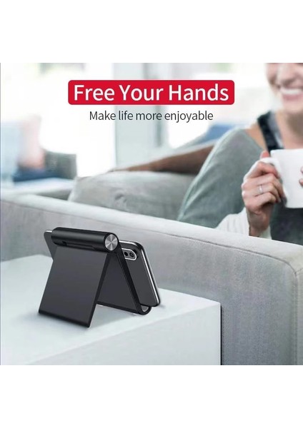 Blackb Katlanabilir Telefon Tutucu Standı Moblie Telefonu Desteği iPhone 13 12 11 Xiaomi Samsung Huawei Tablet Masası Cep Telefonu Tutucu Standı (Yurt Dışından) fırsatları
