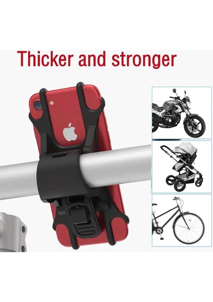 Siyah Yeni Tip Evrensel Bisiklet Cep Telefonu Tutucu Cep Cep Telefonu Gps Için Silikon Motosiklet Bisiklet Bisiklet Gidon Standı (Yurt Dışından) modelleri
