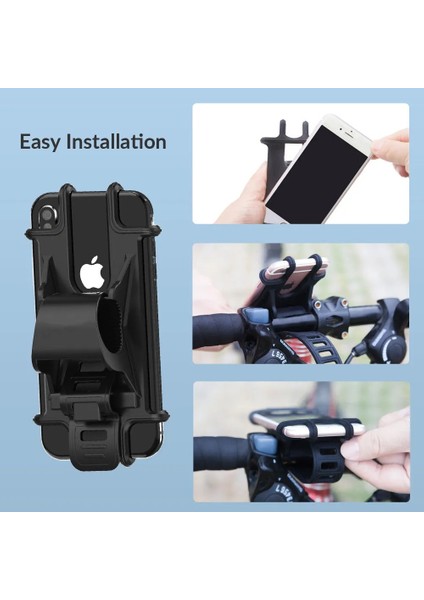 Siyah Yeni Tip Evrensel Bisiklet Cep Telefonu Tutucu Cep Cep Telefonu Gps Için Silikon Motosiklet Bisiklet Bisiklet Gidon Standı (Yurt Dışından) indirimleri