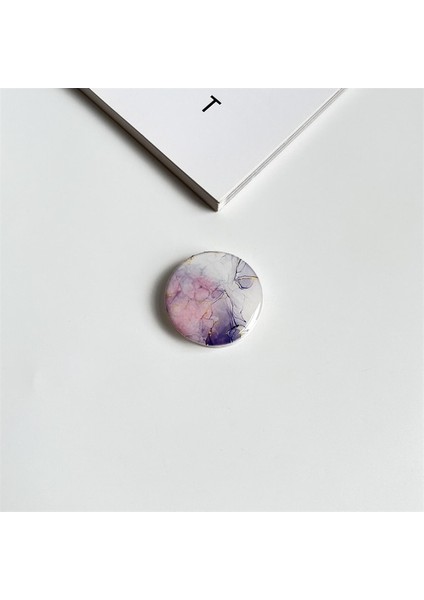 E18 Parlak Mermer Doku Streç Kavrama Tok Telefon Tutucu iPhone 11 13 Için Katlanabilir Soket Parmak Yüzük Xiaomi Desteği (Yurt Dışından)