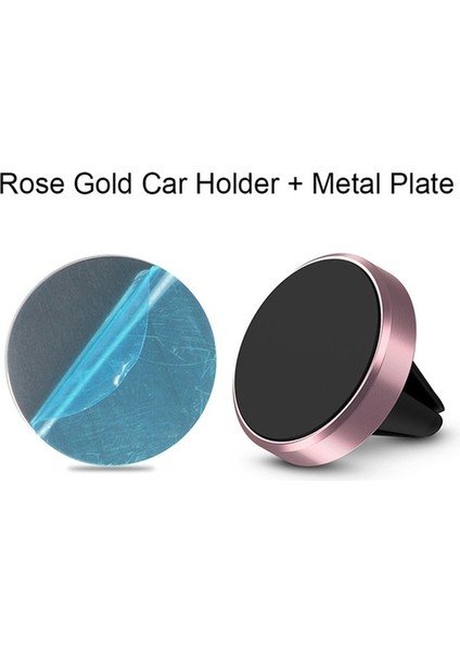 Gül Altın Manyetik Araç Telefonu Tutucu Mıknatıs Hava Firar Akıllı Telefon Mobil Standı Hücre Gps Desteği iPhone 14 13 12 Xr Xiaomi Huawei Samsung (Yurt Dışından)