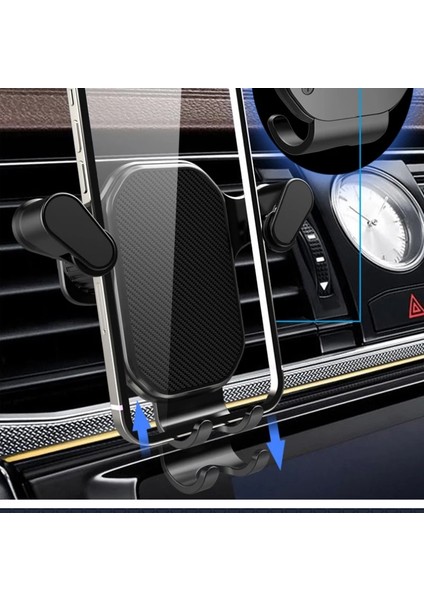 Tutucu Siyah Kablo Evrensel Araç Telefonu Tutucu Yerçekimi Mobil Stand Gps Desteği Araba Hava Firar Dağı IPhone 13 12 11 Pro Max Xr Xiaomi Samsung (Yurt Dışından)