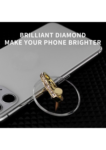 Kelebek-Gümüş Pırlanta Cep Telefonu Zil Tutucu Standı Şeffaf Parmak Tutacağı Şeffaf 360° Derece Dönebilen Kickstand Uyumlu Iphone'lar (Yurt Dışından) fırsatları
