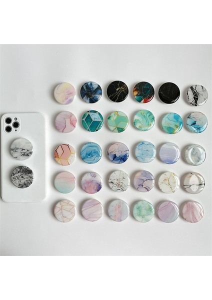 E18 Parlak Mermer Doku Streç Kavrama Tok Telefon Tutucu iPhone 11 13 Için Katlanabilir Soket Parmak Yüzük Xiaomi Desteği (Yurt Dışından) indirimleri