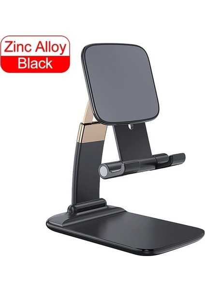 Siyah Çinko Alaşım Essager Masası Cep Telefonu Tutucu iPhone iPad Tablet Için Standı Masaüstü Tutucu Standı Ayarlanabilir Katlanabilir Yerçekimi Cep Telefonu Tutucu (Yurt Dışından)