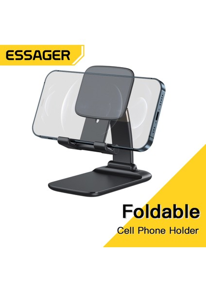 Siyah Çinko Alaşım Essager Masası Cep Telefonu Tutucu iPhone iPad Tablet Için Standı Masaüstü Tutucu Standı Ayarlanabilir Katlanabilir Yerçekimi Cep Telefonu Tutucu (Yurt Dışından) fiyatları