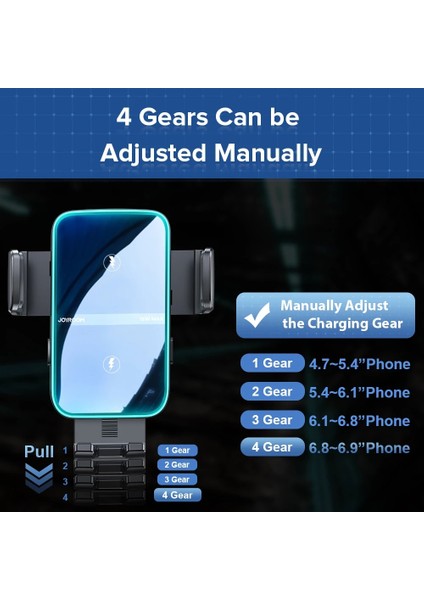 Dashboard Joyroom Çift Bobin Araç Telefonu Tutucu 15W Otomatik Hızlı Kablosuz Şarj Cihazı Telefon Tutucu iPhone Sumsang Katlanabilir Galaxy Için Araç Montajı (Yurt Dışından) modelleri