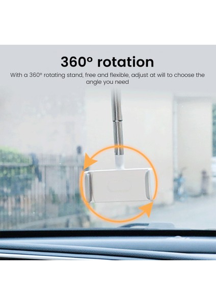 Macun Siyah 360° Dönebilen Ayna Cep Telefonu Tutucusu Araçta Evrensel Klip Dönebilen ve Geri Çekilebilir Araç Telefonu Tutucu Gps Cep Telefonu Tutucu (Yurt Dışından)