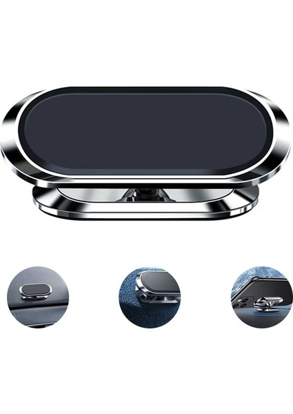 Siyah ve 2 Metal Manyetik Telefon Tutucu 360 Dönen Araç Telefonu Tutucu Standı Çinko Alaşım Mıknatıs Araba Destek Dağı Cep Telefonu Tutucu (Yurt Dışından) fiyatları