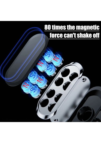 Siyah ve 2 Metal Manyetik Telefon Tutucu 360 Dönen Araç Telefonu Tutucu Standı Çinko Alaşım Mıknatıs Araba Destek Dağı Cep Telefonu Tutucu (Yurt Dışından) indirimleri