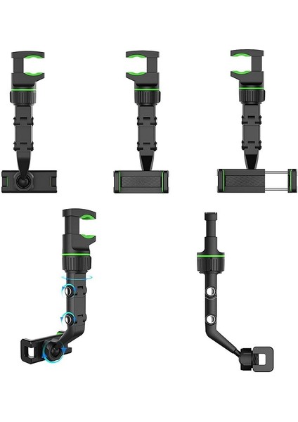 C-156-GREEN Çok Fonksiyonlu Araç Telefonu Tutucu Evrensel Ayarlanabilir Araç Dikiz Aynası Telefon Montaj Araba Koltuğu Asılı Cep Telefonu Klip Braketi (Yurt Dışından) indirimleri