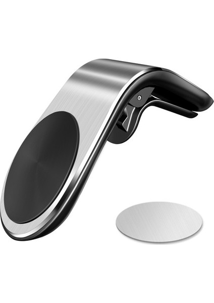 Gümüş 360 Metal Manyetik Araç Telefonu Tutucu Standı iphone Samsung Xiaomi Araba Hava Firar Mıknatıs Standı Araba Gps Montaj Tutucu Akıllı Telefon (Yurt Dışından)