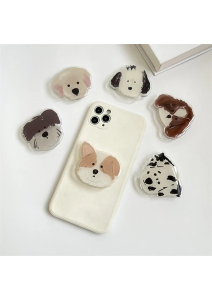 M151 Lüks Parlak Genişletilebilir Telefon Tutucu Karikatür Hayvan Köpek Katlanabilir Elastik Kavrama Tok Soket Parmak Yüzük Braketi Aksesuarları (Yurt Dışından) modelleri