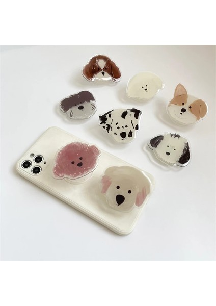 M151 Lüks Parlak Genişletilebilir Telefon Tutucu Karikatür Hayvan Köpek Katlanabilir Elastik Kavrama Tok Soket Parmak Yüzük Braketi Aksesuarları (Yurt Dışından) indirimleri