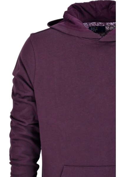 Erkek Kapüşonlu Basic Sweatshirt R2248 BGL-ST03192