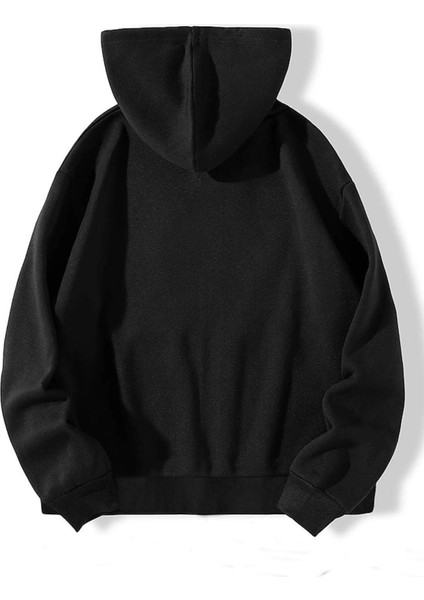 Siyah Ön Wrst Bhvr Baskılı Oversize Sweatshirt