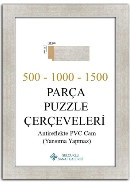 Puzzle Çerçevesi 30 Mm 34 x 96 cm Gümüş