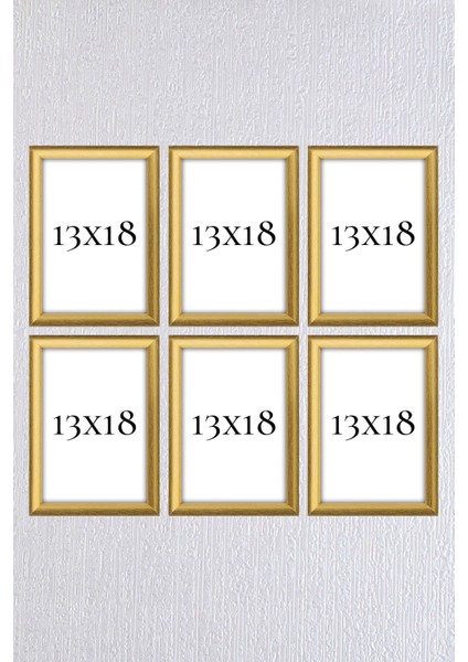 Gold Çerçeve Seti 6 Adet 13 x 18