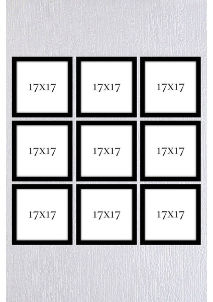 Siyah Çerçeve Seti 9 Adet 17 x 17