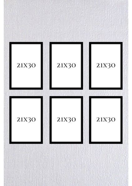 6 Adet 21 x 30 Siyah Çerçeve Seti 6 Adet (A4 )21 x 30 Yatay Dikey Kullanım