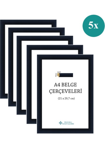 A4 Çerçeve 22mm 5'Li Paket (Renk:Lacivert)