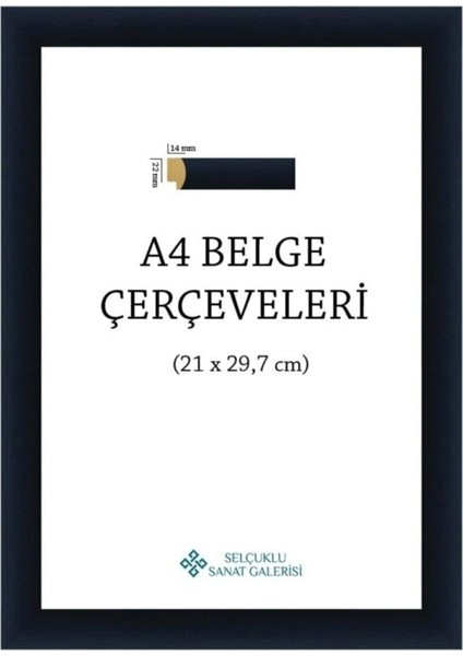 A4 Çerçeve 22mm(Renk:Siyah)